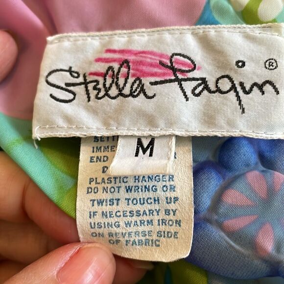 Vtg 60s/70s Stella Fagin flower power thin quilted polyester zip up robe - Picture 8 of 10